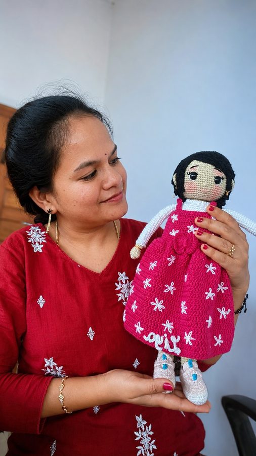 Customised crochet doll made to match a person