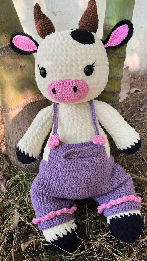 Cute crochet cow doll