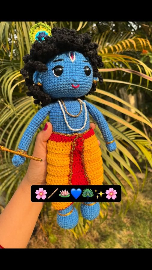 Handmade crochet Krishna doll by Crochet by Sammu