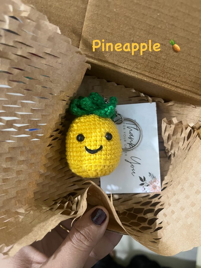 Crochet pineapple keychain